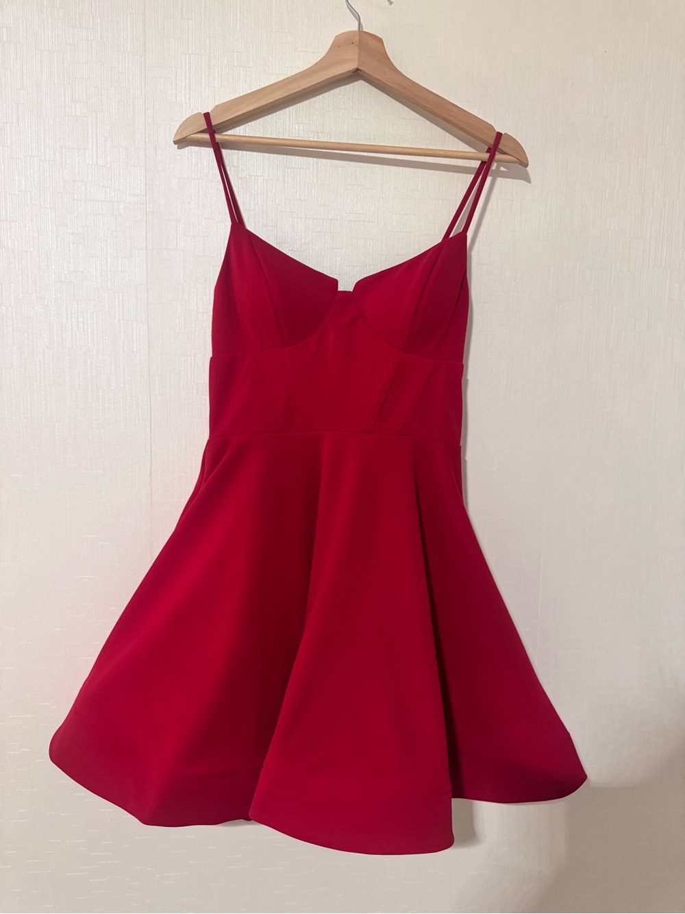 B Darlin Red Spaghetti-Strap Fit & Flare Mini Dress